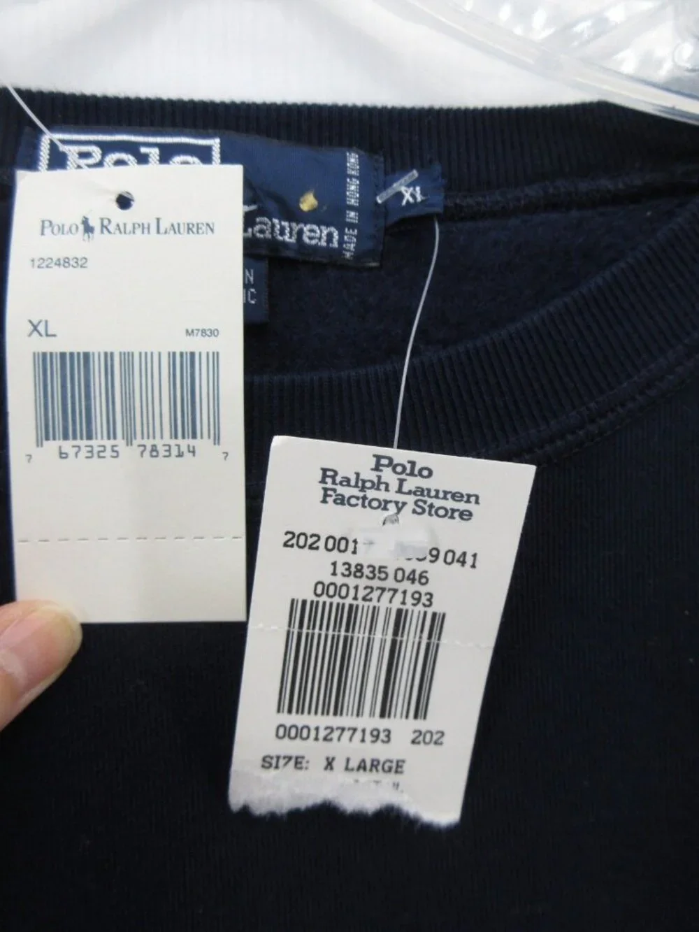 VINTAGE Polo Ralph Lauren Sweatshirt XL Navy Pullover Blank Pony 90s *